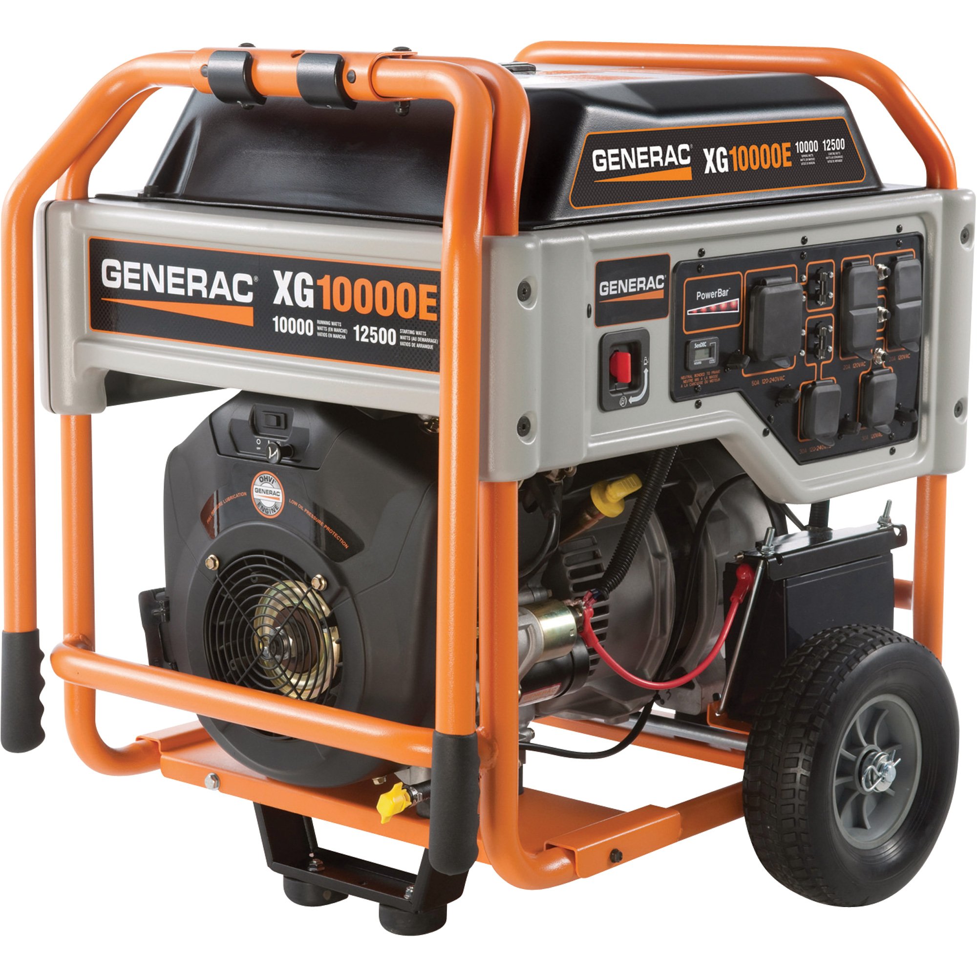 Generac XG10000E Portable Generator — 12,500 Surge Watts, 10,000 Rated Watts, Model# 5802